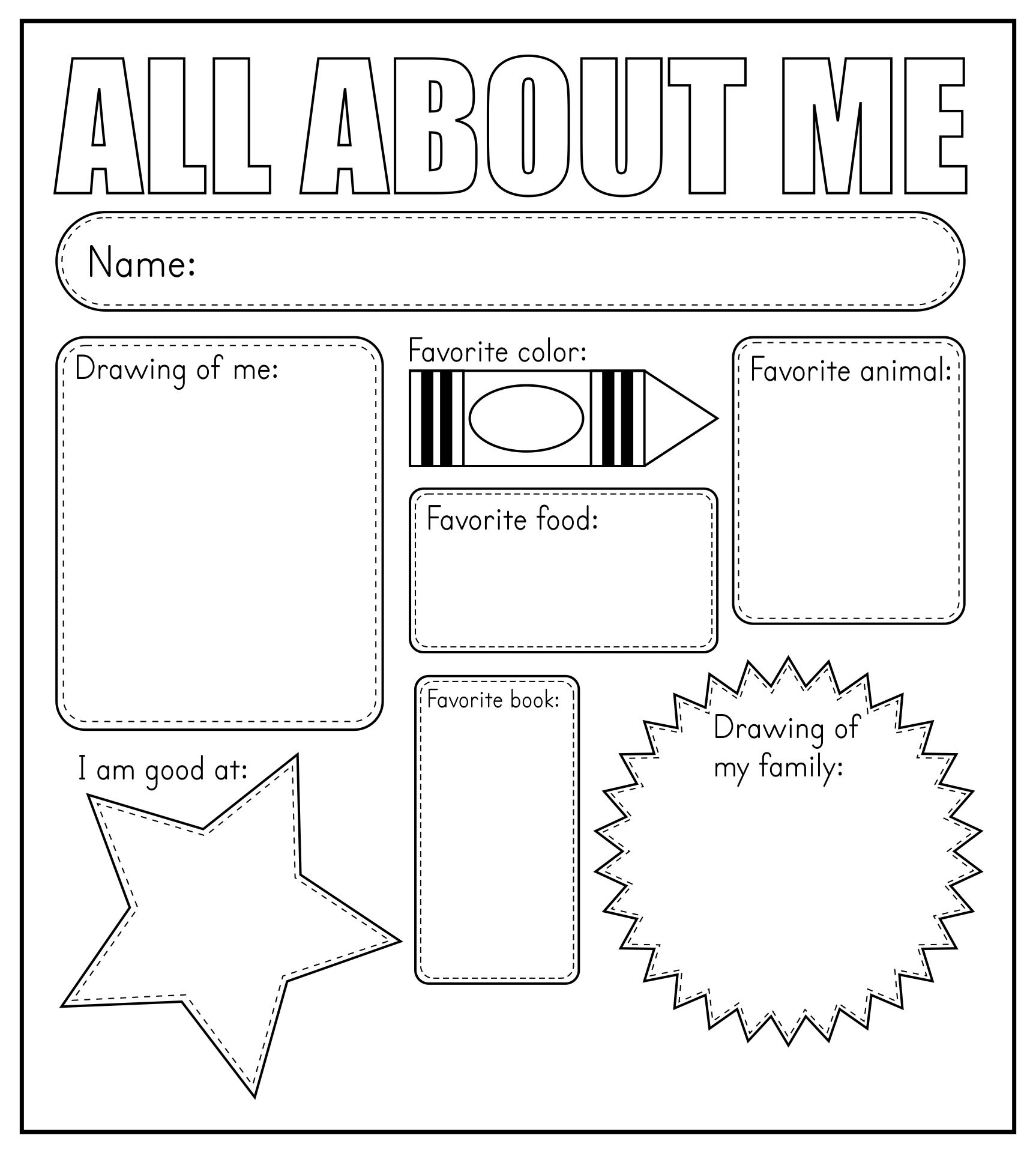 10 Best All About Me Printable Template Printablee