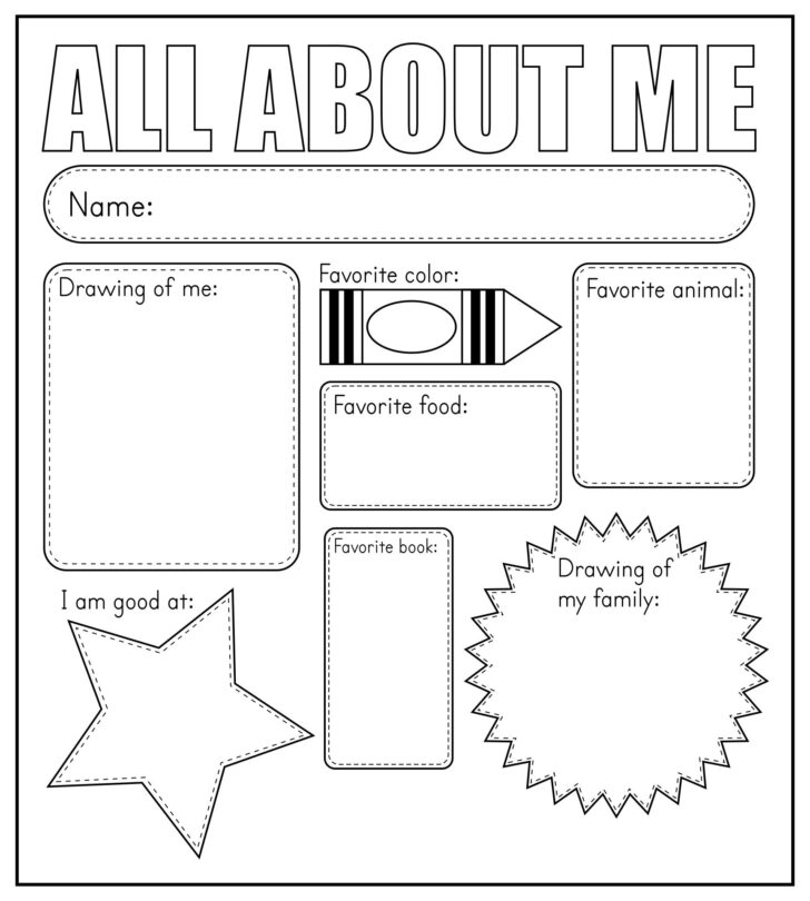 About Me Worksheets For Kids