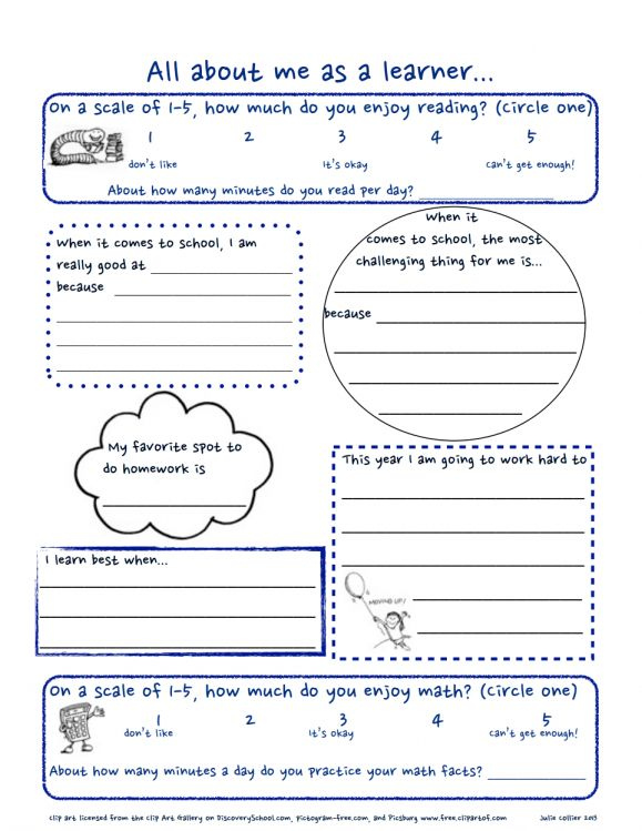 All About Me Worksheets For 4th Grade