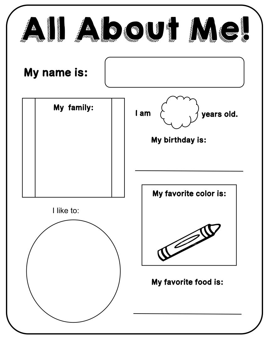 5 Best Printable Worksheets About me Adult Printablee