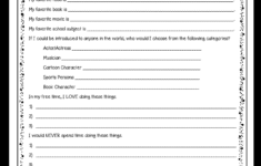 A FREE All About Me Questionnaire With Questions Like What Would