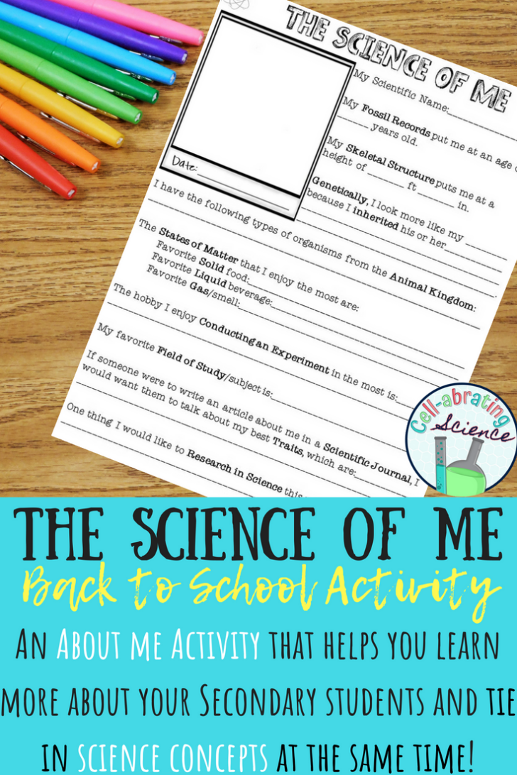All About Me Science Worksheet