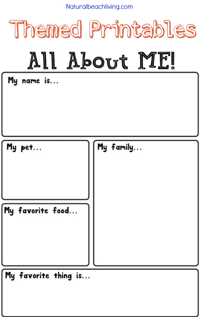 All About Me Activity Theme For Preschool Kindergarten Natural 