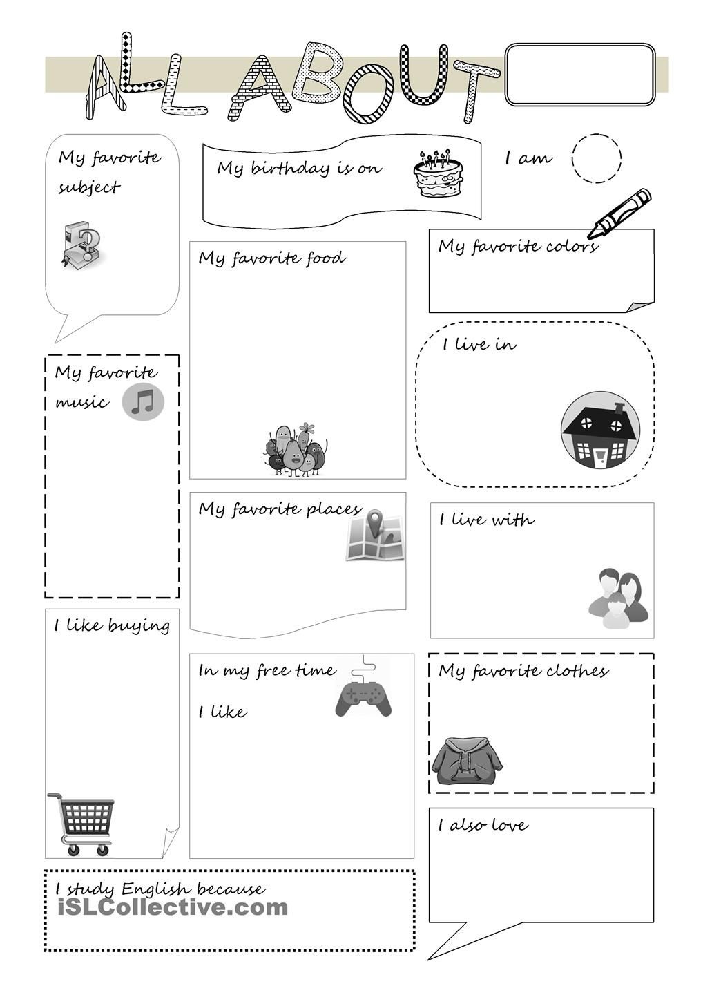 All About Me All About Me Worksheet Kindergarten Worksheets 