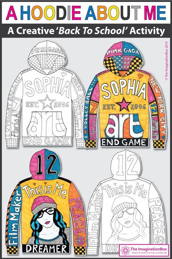 All About Me Art Hoodie Design Activity All About Me Art School 