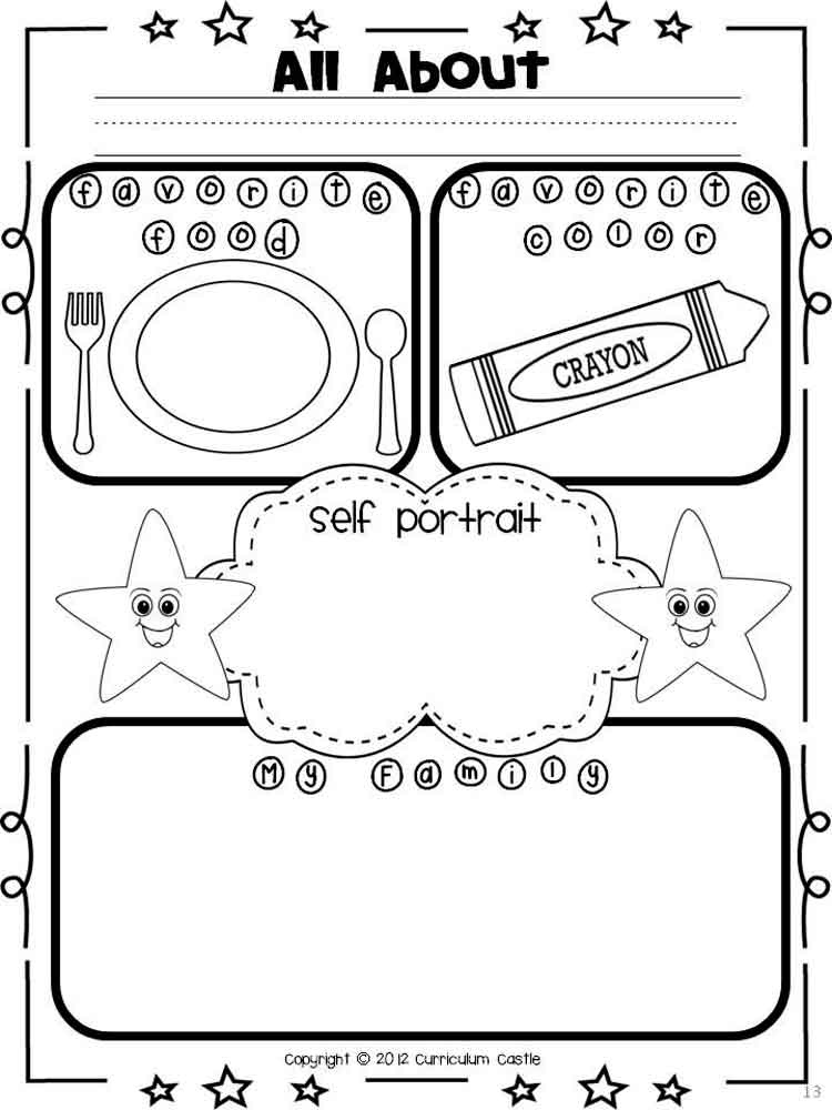 All About Me Coloring Pages Free Printable All About Me Coloring Pages 