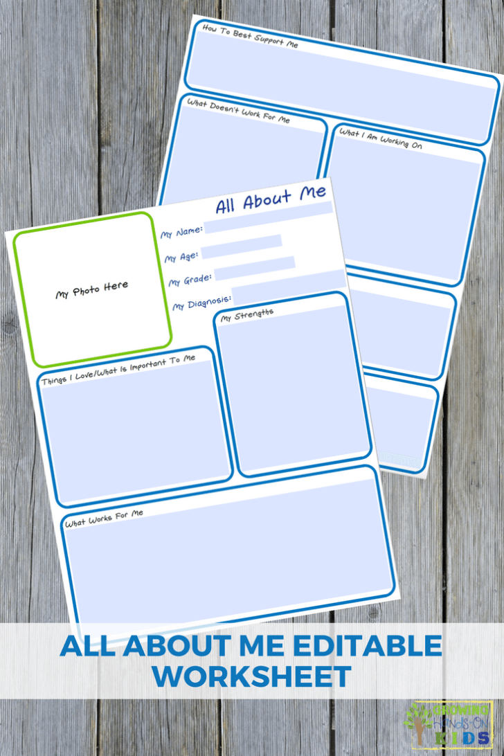Editable All About Me Worksheet