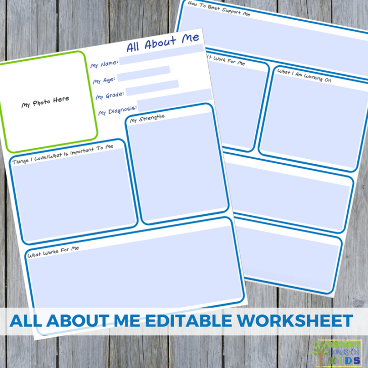 All About Me Worksheets Special Needs