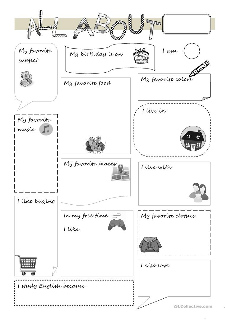 All About Me English ESL Worksheets For Distance Learning And 