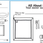 All About Me English French Colouring Worksheet
