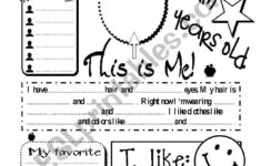 All About Me ESL Worksheet By Gabitza In 2020 Back To School