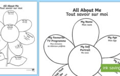 All About Me Flower Worksheet Worksheet English French