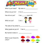 All About Me Interactive Worksheet Learning English For Kids