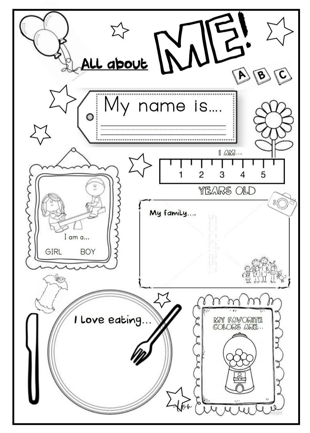 All About Me In Numbers Worksheet All About Me Worksheets