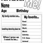 All About Me Poster Printable Worksheet All About Me Worksheet All
