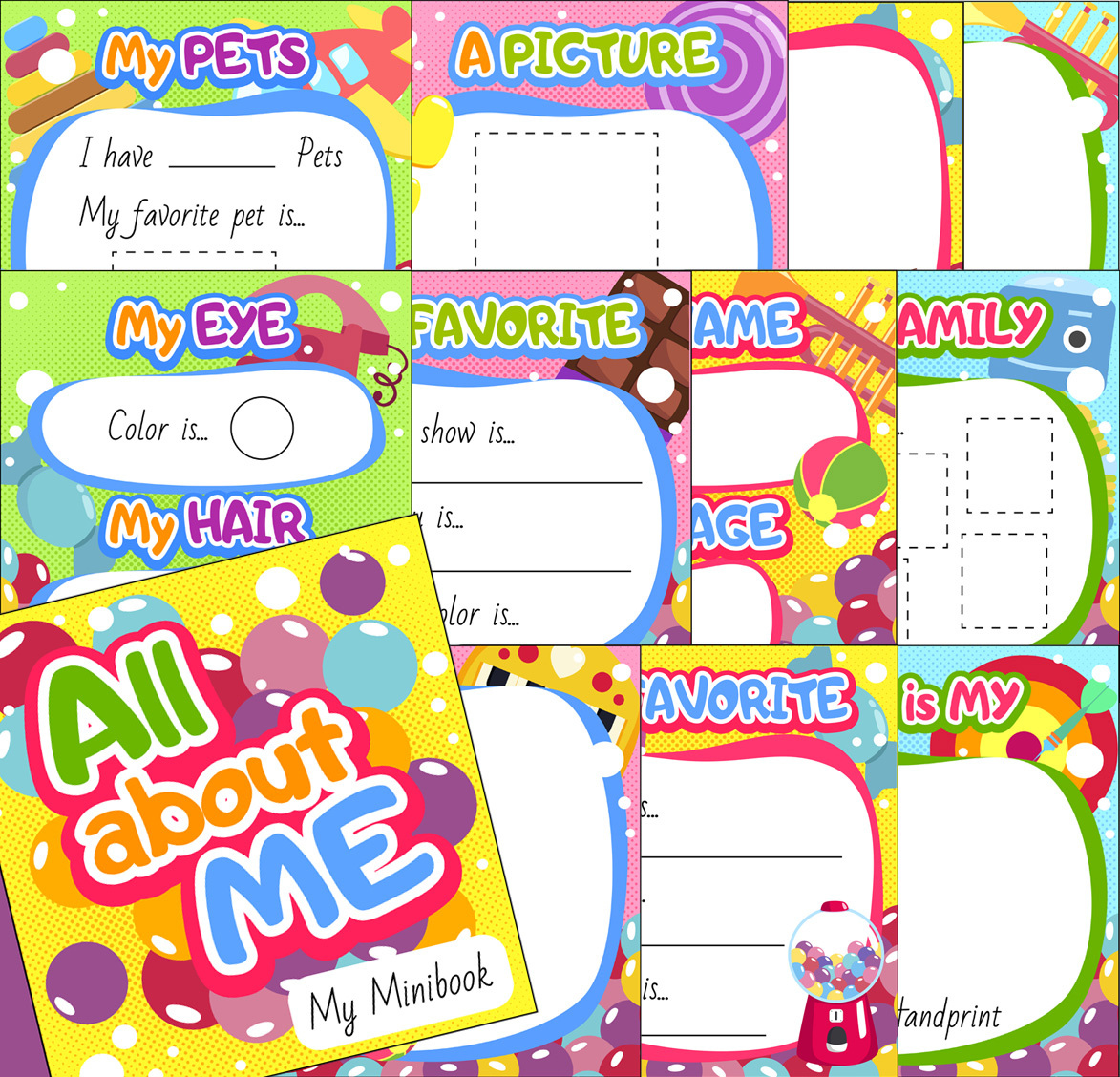 All About Me Mini Book Printable All About Me Worksheets