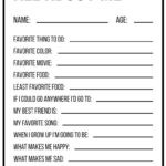 All About Me Printables Interview Template Paper Trail Design