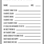 All About Me Printables Interview Template Paper Trail Design