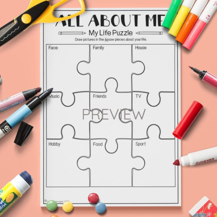 All About Me Puzzle Worksheet