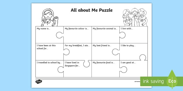 All About Me Puzzle Worksheet Worksheet teacher Made 