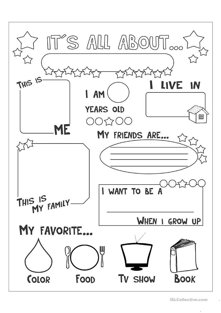 All About Me Second Grade All About Me English Esl Worksheets For 