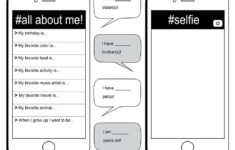 All About Me Social Media Themed Printable Worksheet All About Me