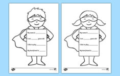 All About Me Superhero Writing Template