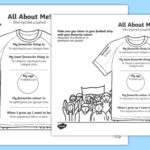 All About Me T Shirt Activity Teacher Made