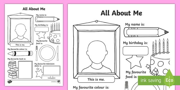 All About Me Worksheet Activity Sheet All About Me Worksheet
