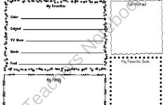 All About Me Worksheet For 6th Graders SHOTWERK