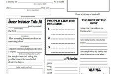 All About Me Worksheet For 6th Graders SHOTWERK