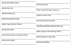 All About Me Worksheet For Adults WorksSheet List