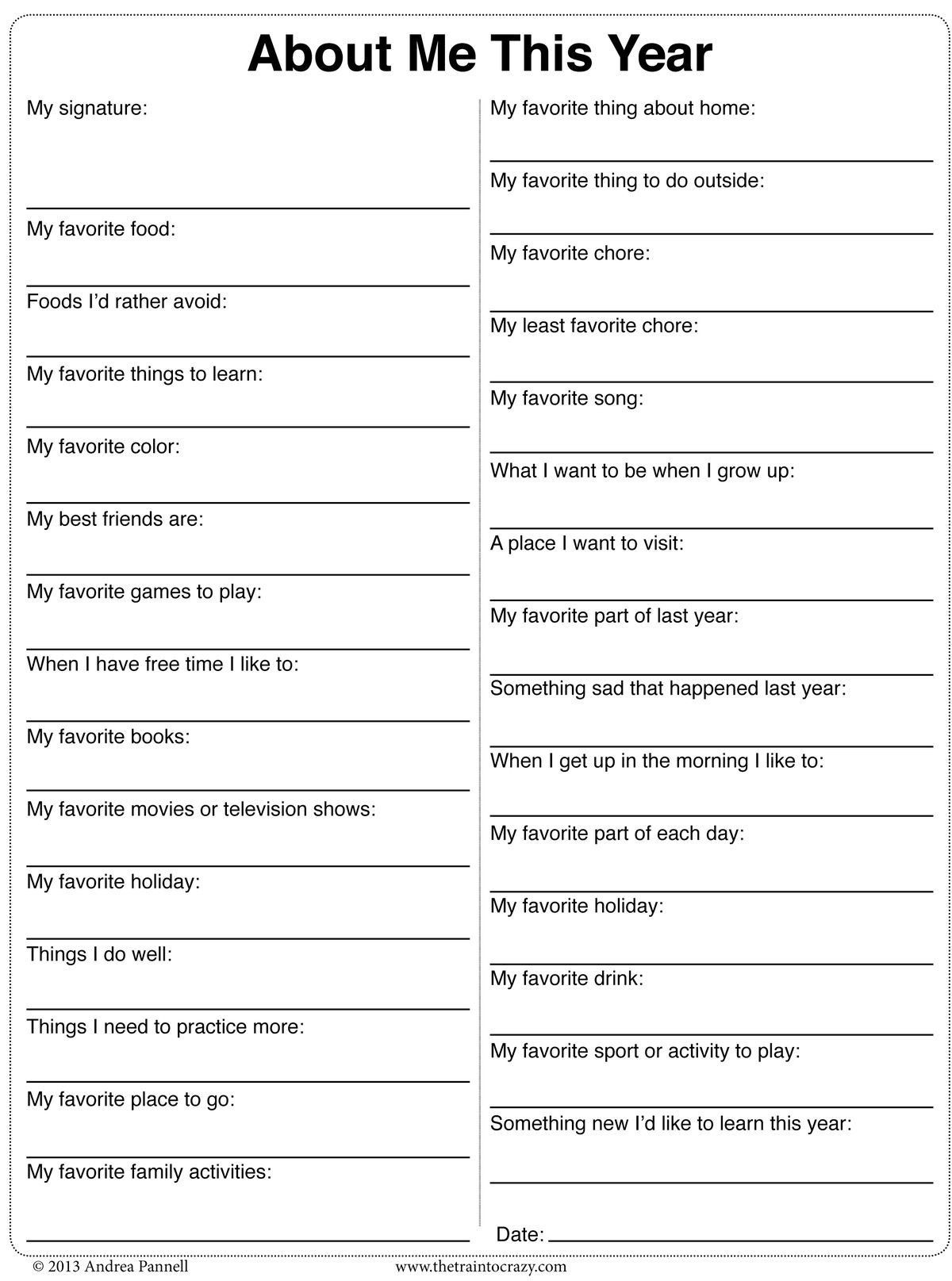 All About Me Worksheet For Adults WorksSheet List