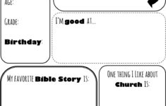 All About Me Worksheet For Kiddos At Church Sunday School Lessons