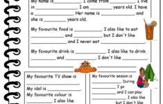 All About Me Worksheet For Middle School Students Promotiontablecovers