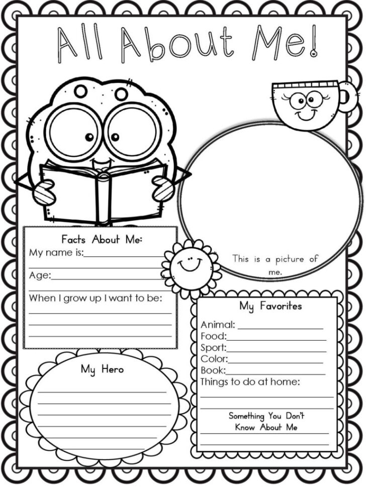 All About Me Worksheets