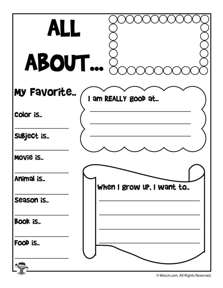 About Me Worksheet For Kids