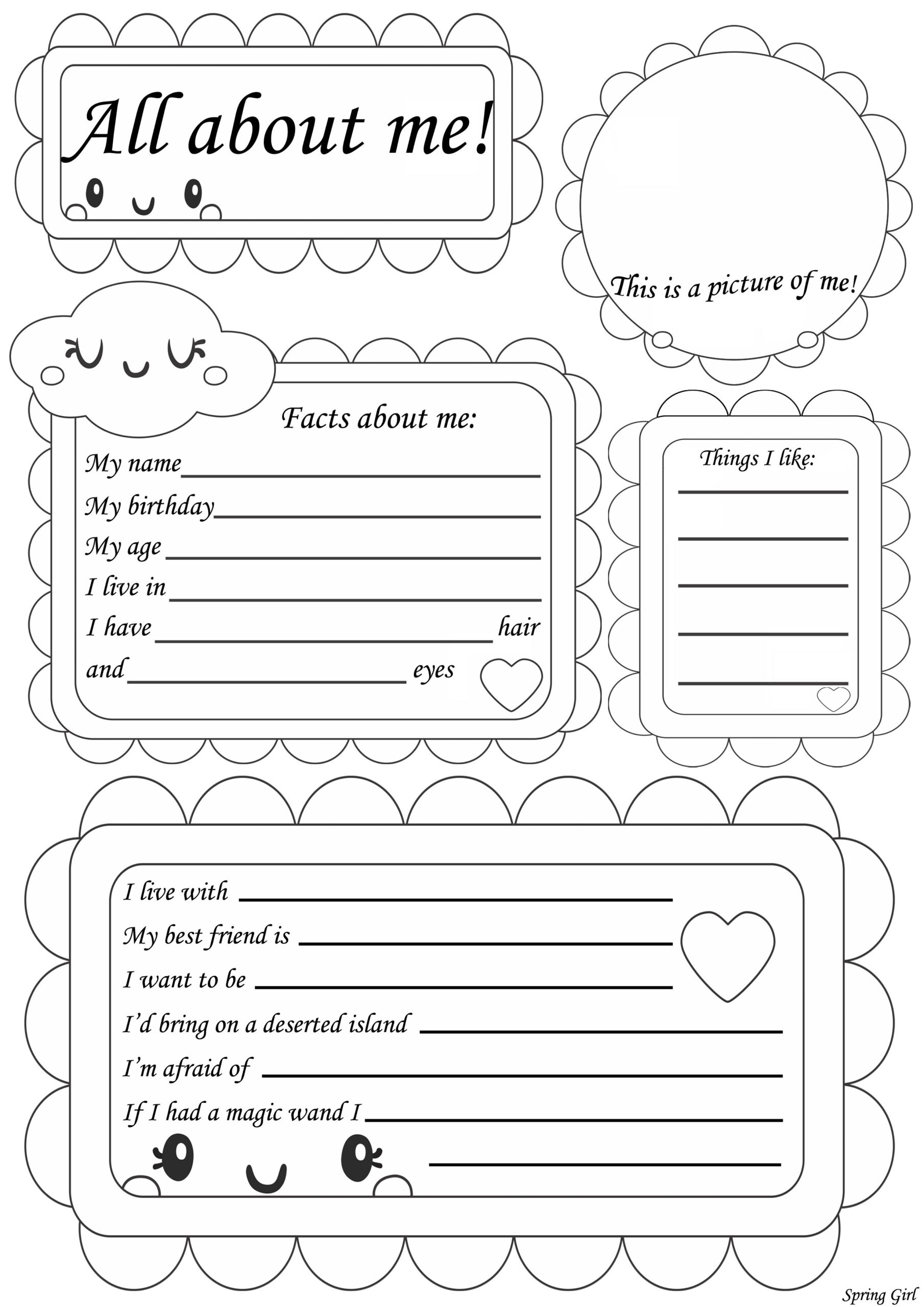 All About Me Worksheet Sparklebox Worksheet Fun