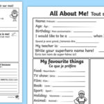 All About Me Worksheet Worksheet English French All About Me Worksheet