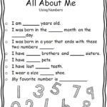 All About Me Worksheets That Explore Math Concepts