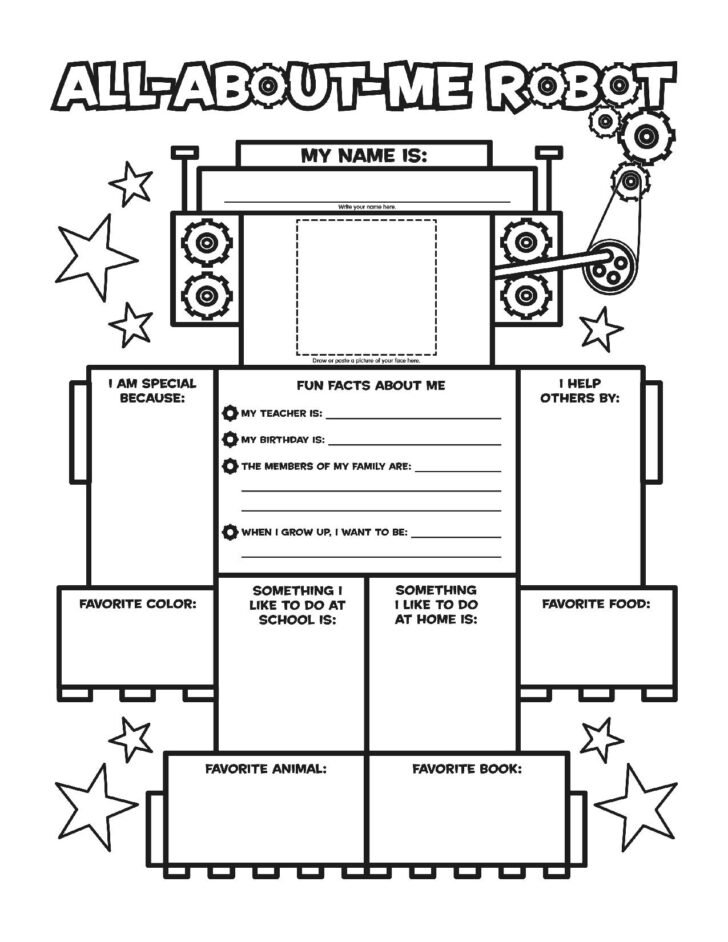 All About Me Robot Worksheet