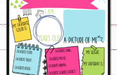 Back To School All About Me Booklet Digital Print First Day Of School