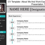 Cv Template About Me And Work Experience Presentation Timeline