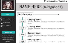 Cv Template About Me And Work Experience Presentation Timeline