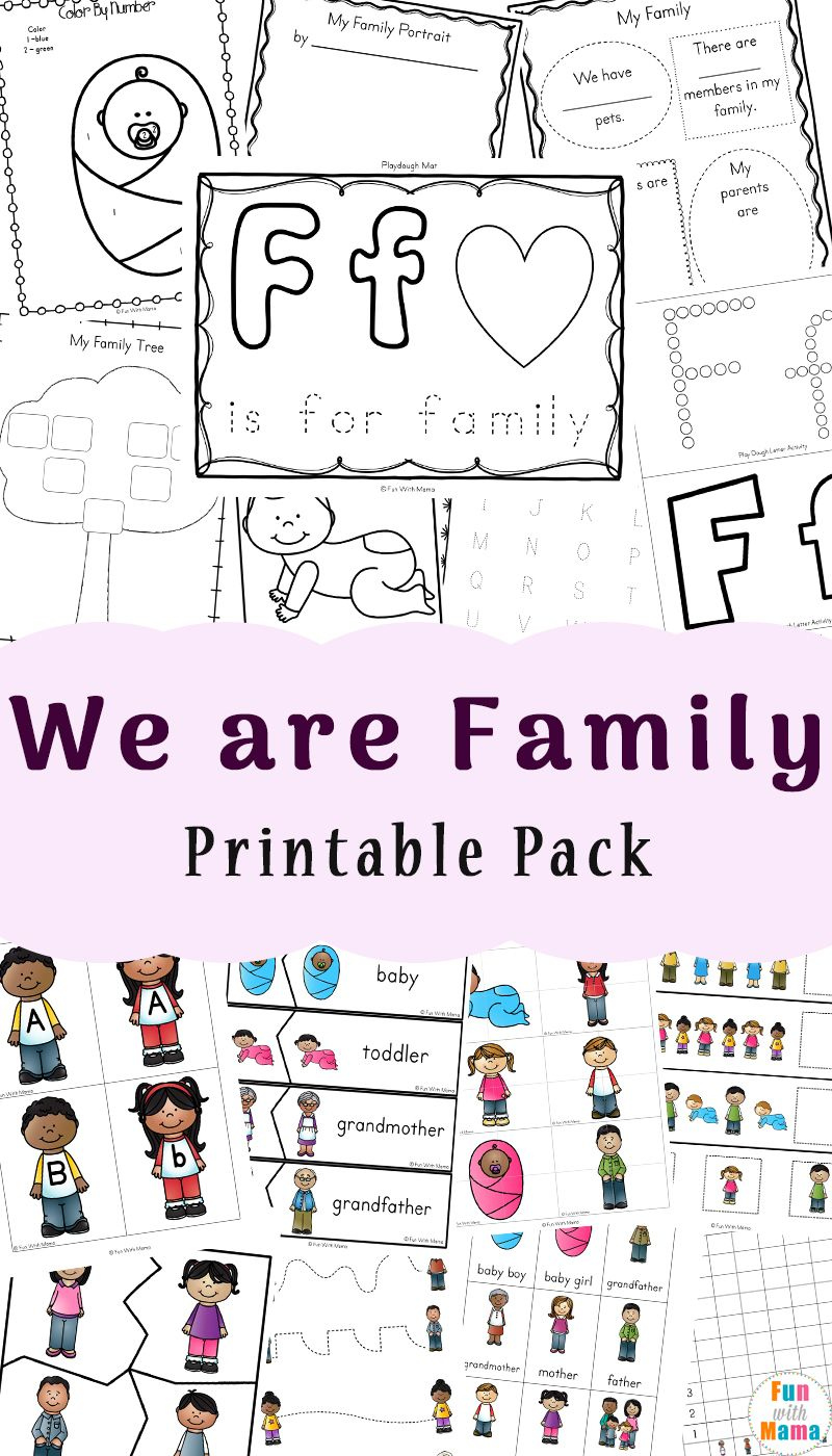 Family Theme Preschool And Family Worksheets For Kindergarten Family 