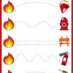 Fire Safety Themed Tracing Worksheets For Pre K And Kindergarten Kids 2