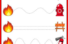 Fire Safety Themed Tracing Worksheets For Pre K And Kindergarten Kids 2