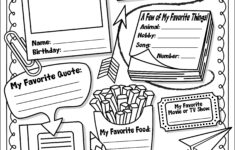 FREE All About Me Activity Worksheet First Day Of School Activities