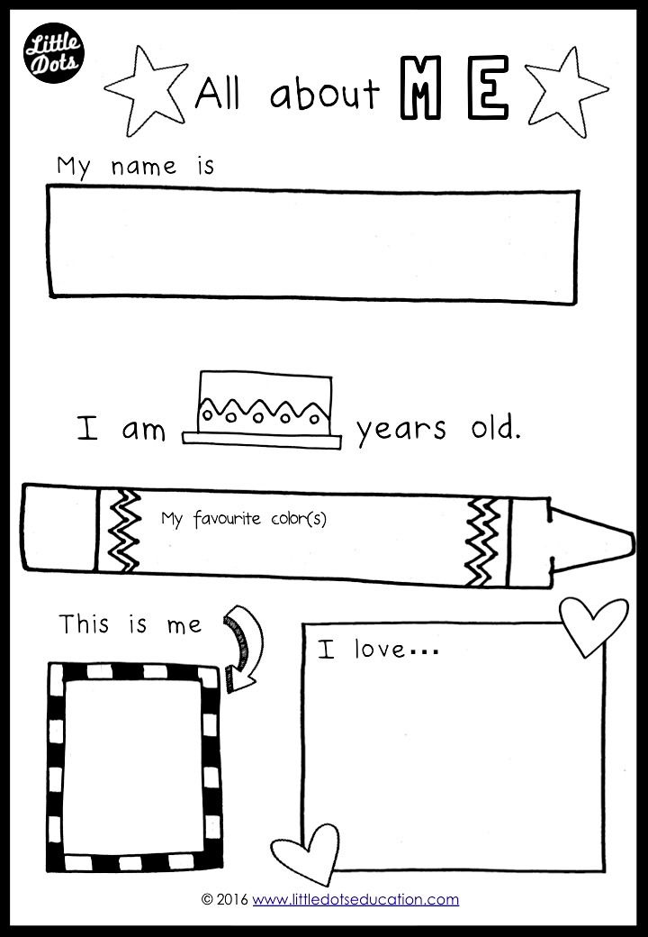 Free All About Me Preschool Theme Printable For Pre k Or Kindergarten 