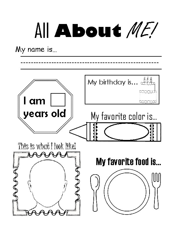 FREE Download All About Me Ice Breaker Worksheet Kindergarten 1st 